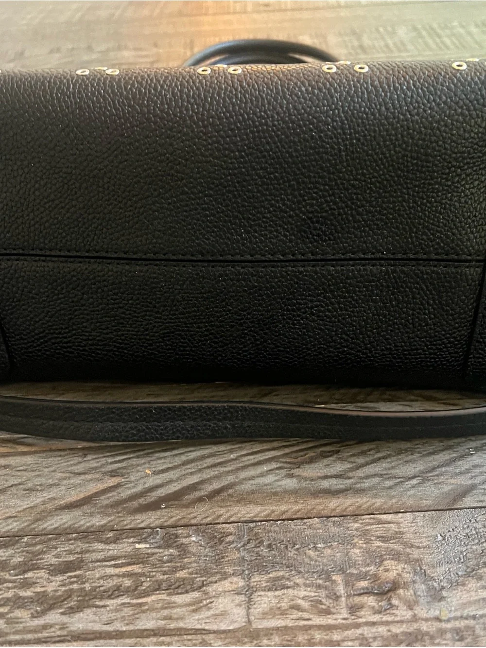 Michael Kors Black Leather Eyelet Tote